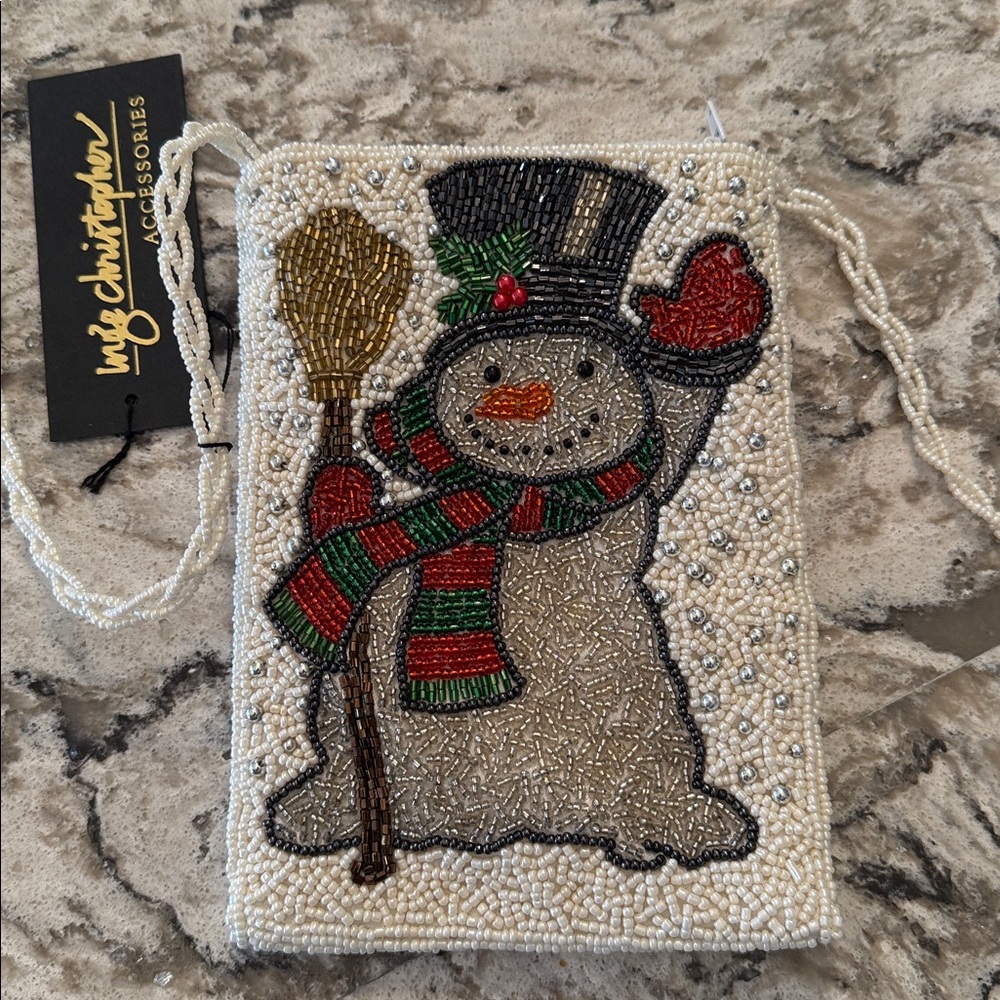Inge Christopher beaded snowman purse bag. New With Tags. - Picture 2 of 8